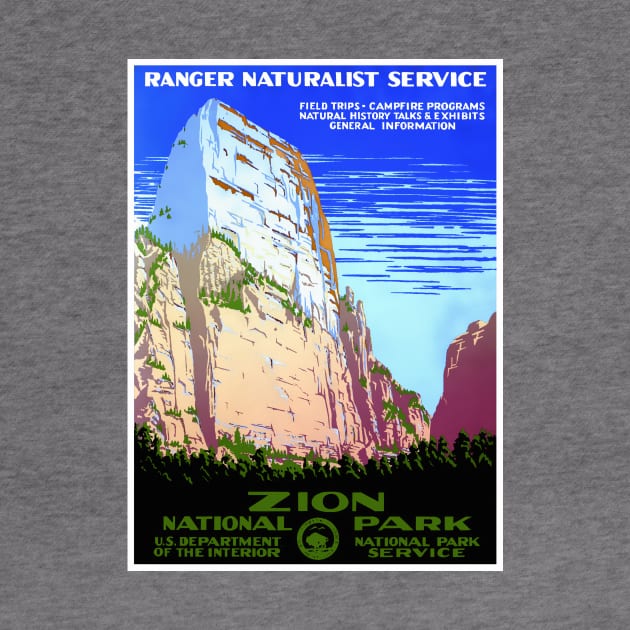 Vintage Travel Poster USA Zion National Park by vintagetreasure